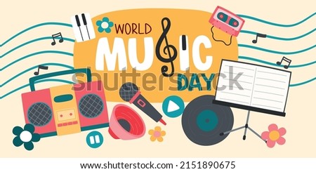 International Music Day Concept Poster, Vector, Illustration