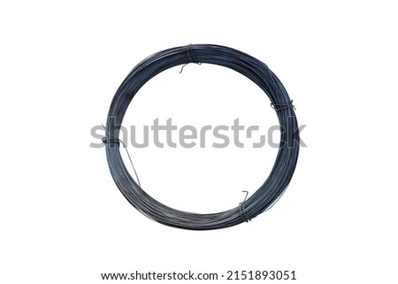 Cutout steel binding wire cutout on white background. Annealing Wire. Royalty-Free Stock Photo #2151893051