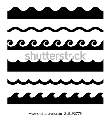 Seamless Wave Pattern Set. Vector Template Illustration