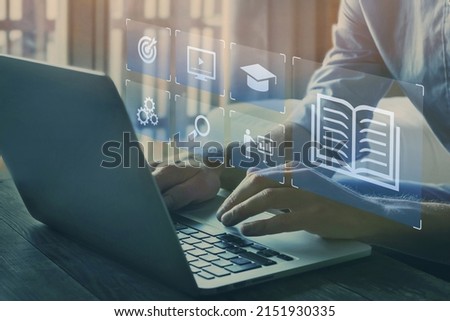 education online on internet, e-learning concept Royalty-Free Stock Photo #2151930335