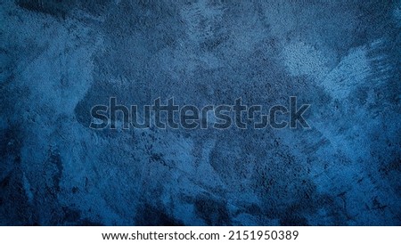 Navy blue dark background, Beautiful abstract of decorative stucco wallpaper. Art of rough surfaces has empty spaces.