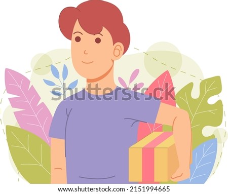 a young man gets a gift box