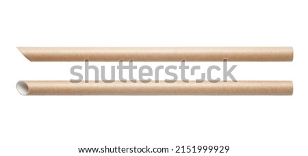 Paper drinking straw isolated on white background Royalty-Free Stock Photo #2151999929
