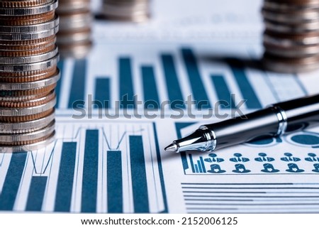 Pile of gold coins stack in finance treasury deposit bank account for saving . Concept of corporate business economy and financial growth by investment in valuable asset to gain cash revenue profit . Royalty-Free Stock Photo #2152006125