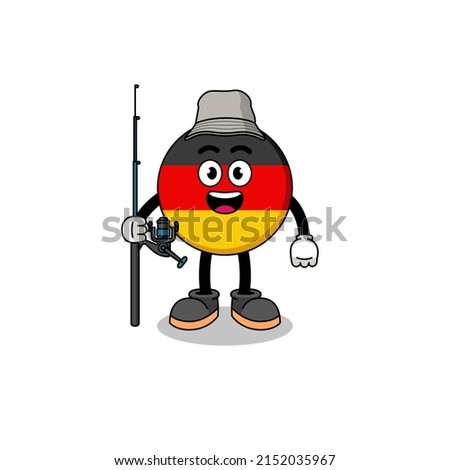 Mascot Illustration of germany flag fisherman , character design