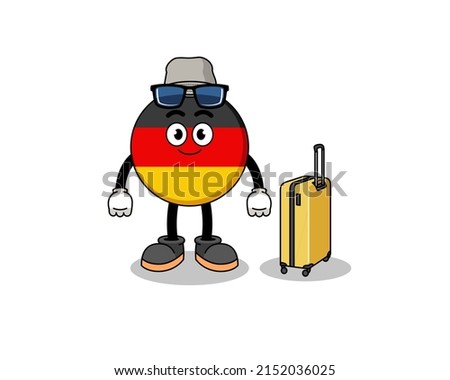 germany flag mascot doing vacation , character design