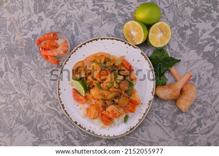 seafood fish dishes prepared by the chef for the menu of the cafe restaurant tasty and healthy