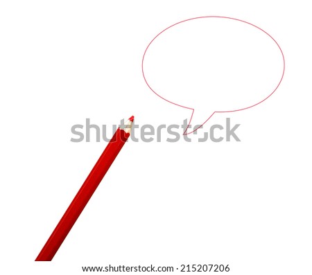 comics bubble and pencil isolated on white background