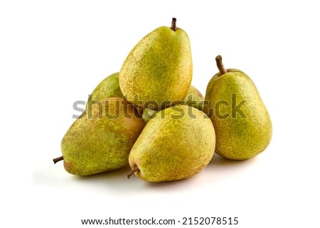 Ripe appetizing pears isolated on white background.