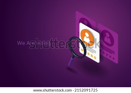 Human Resources Search, Hiring and Interviewing, Resumes. 3D isometric vector illustration. Royalty-Free Stock Photo #2152091725