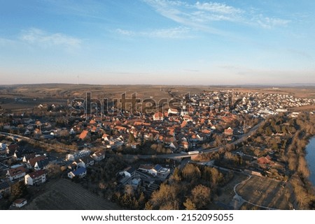 an aerial shot of small town
