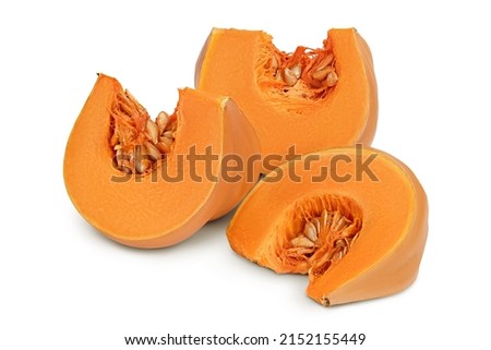 Fresh orange pumpkin isolated on white background with clipping path and full depth of field