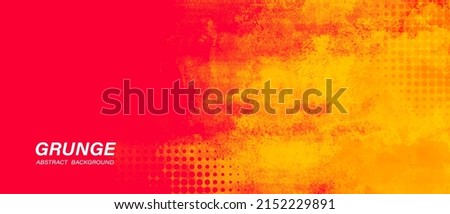 Yellow and red abstract grunge background with halftone style.