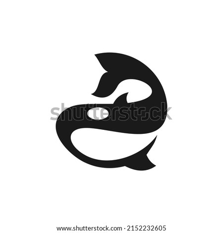 creative whale logo vector illustration