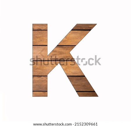 Alphabet letter K - Tongue and groove board