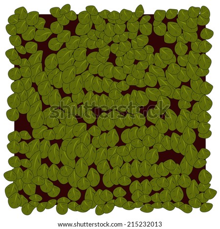 Hand-drawn green leafs pattern