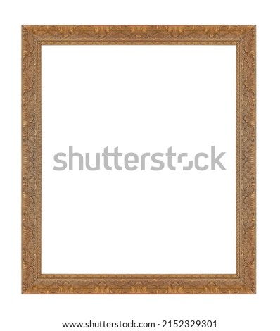 old wooden photo frame isolated on white background