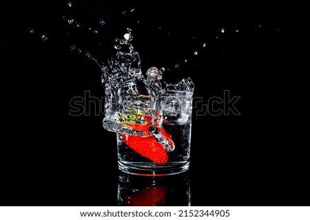Splash photographs with assorted foods