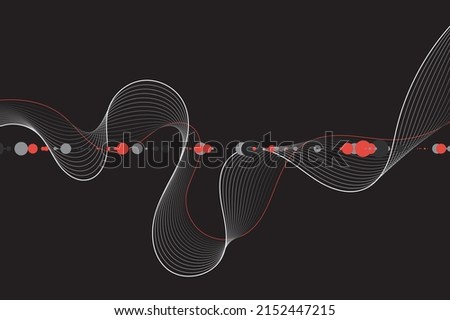 modern art abstract flow line with particle dots on dark color background can be use for notebook cover website template advertisement for technology product and package design vector eps.