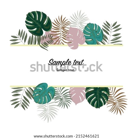 Trendy tropical leaves monstera leaves. Decorative beautiful green illustration banner design illustration