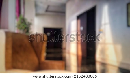 blur background of a building in the hotel waiting room