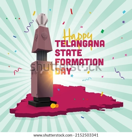 Telangana state formation day celebration confetti around Royalty-Free Stock Photo #2152503341