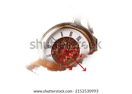 Illustrated clock with investment inphographics