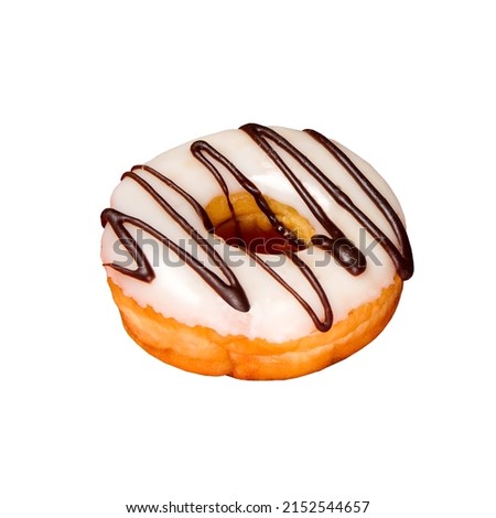 White donut isolated on white background