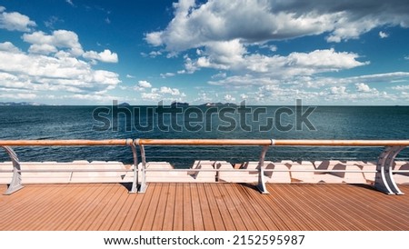 A beautiful photo of the ocean from the deck of the ship Royalty-Free Stock Photo #2152595987
