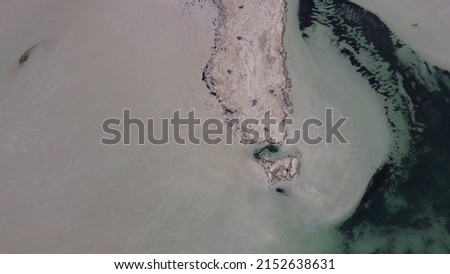 Aerial view of the Balos beach in the Kissamos region of Crete, Greece