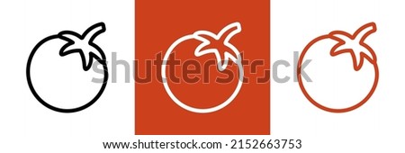 Tomato Icon. Vector Set cherry Tomato in Line style. Isolated Vegetable Logo. Stylish solution for app or website. Royalty-Free Stock Photo #2152663753