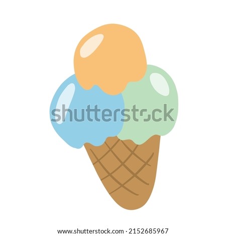 Summer sticker so funny cute cartoon ice cream cone