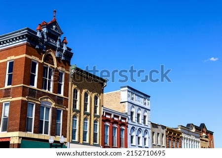 A view of brick buildings in downtown Hastings, MN Royalty-Free Stock Photo #2152710695