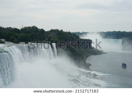 A beautiful scene with the streaming Niagara Waterfall, Canada