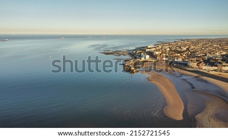 A top view of Margate harbour and beach kent Royalty-Free Stock Photo #2152721545