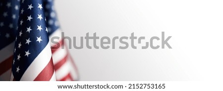 united state flag on white background. 