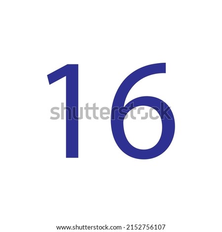 Vector illustration of number isolated on white background with beautiful blue colour