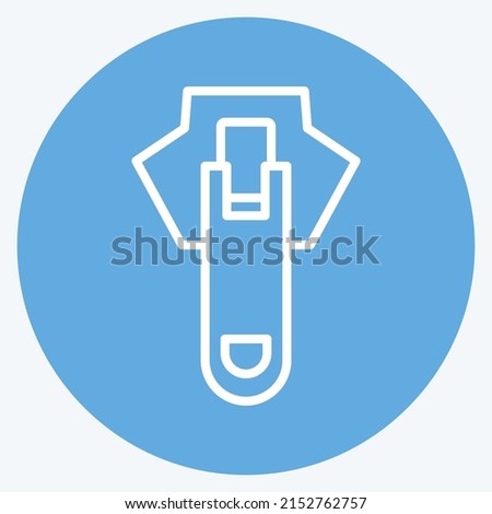 Icon Zipper 2. suitable for Tailor symbol. blue eyes style. simple design editable. design template vector. simple symbol illustration