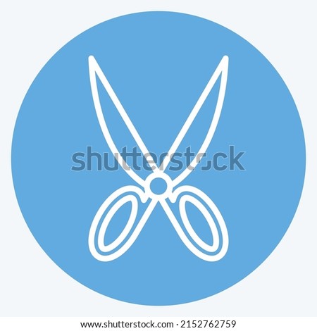 Icon Pair of Scissors 1. suitable for Tailor symbol. blue eyes style. simple design editable. design template vector. simple symbol illustration