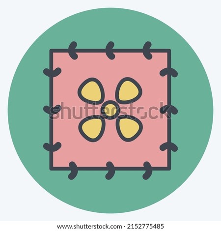Icon Embroidered Pattern. suitable for Tailor symbol. color mate style. simple design editable. design template vector. simple symbol illustration