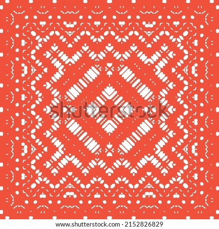 Mexican vintage talavera tiles. Minimal design. Vector seamless pattern template. Red antique background for pillows, print, wallpaper, web backdrop, towels, surface texture.