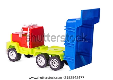 Baby car truck isolated on white background. Clipping Path. Full depth of field.