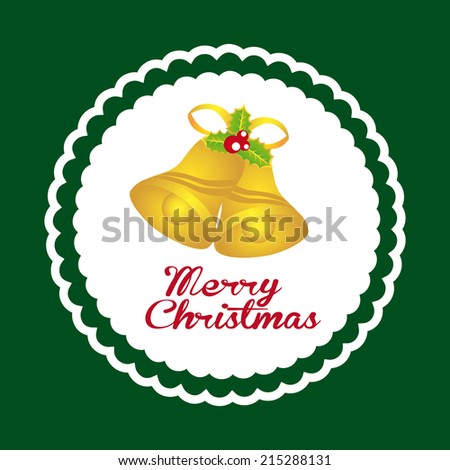 christmas design over green  background vector illustration