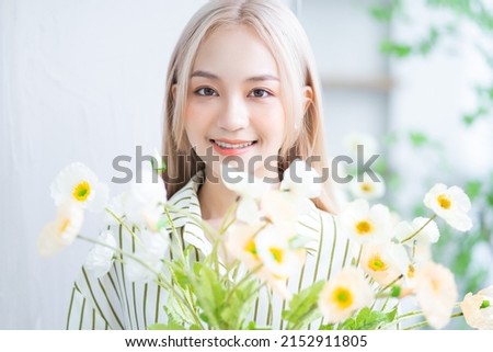 Portrait of young Asian girl with natural beauty
