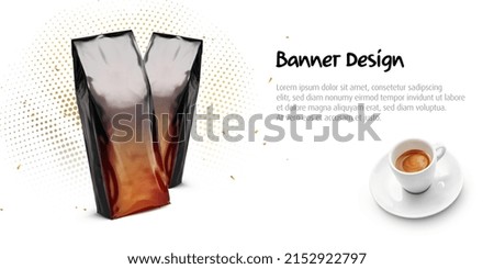 Custom coffee banner ads on white background