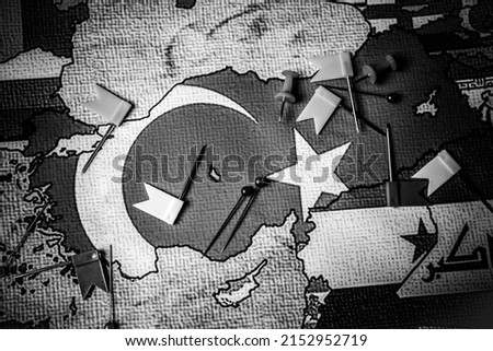 Turkey on Europe map background