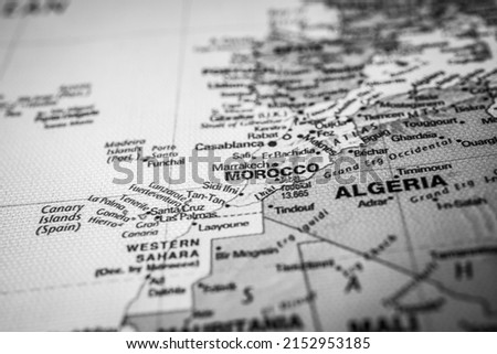 Morocco on map travel background texture