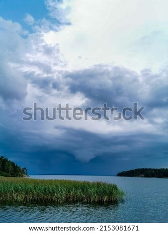 clouds over the river , image taken in europe