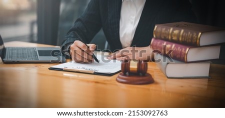 female lawyers working at the law firms. Judge gavel with scales of justice. Legal law, lawyer, advice and justice concept.	
 Royalty-Free Stock Photo #2153092763
