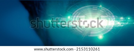 Future Scan Eye Connectivity Concept with Wireless Internet Technology Royalty-Free Stock Photo #2153110261